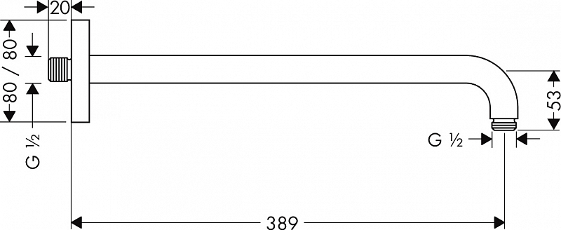 Кронштейн для верхнего душа Hansgrohe 27413000 , изображение 2