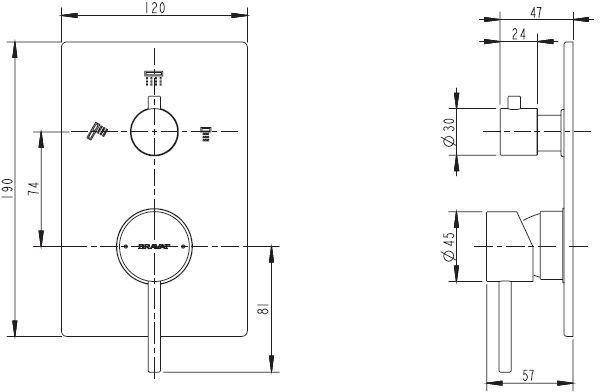 Смеситель Bravat Arc P69193C-ENG для ванны с душем , изображение 2