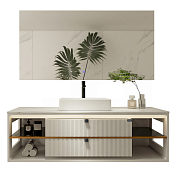 Тумба с раковиной Black&White Gravity AV707.1500 WHITE 150 белый матовый , изображение 1