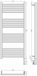 Фото Полотенцесушитель электрический Сунержа Богема 3.0 прямая 120х50 R без покрытия