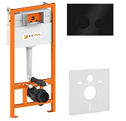 Система инсталляции для унитазов KK-POL Premium SET/M500/145/K черная кнопка , изображение 1