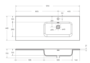 Фото Мебельная раковина BelBagno BB1200ETL-R 120 см