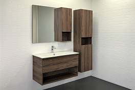 Зеркало-шкаф Comforty Бордо 90 дуб темно-коричневый , изображение 2