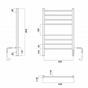 Полотенцесушитель электрический Domoterm Медея П8 50x90 , изображение 3