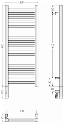 Фото Полотенцесушитель электрический Сунержа Модус 3.0 80х30 L без покрытия
