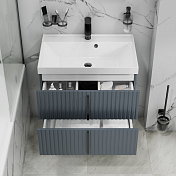 Тумба под раковину СаНта Юпитер 70 подвесная, графит матовый , изображение 2