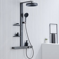 Фото Душевая стойка Black&White Gravity GH-9005-GM оружейная сталь