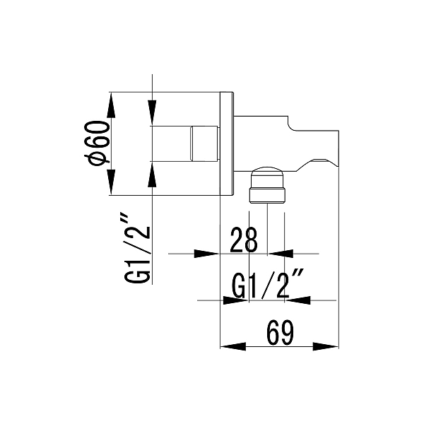 Шланговое подключение Lemark LM4885B держатель для душа , изображение 2
