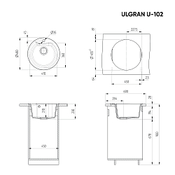 Фото Мойка кухонная Ulgran U-102-310 серый