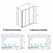 Душевой уголок RGW Classic CL-40 (CL-11 + Z-050-1) 100x90 , изображение 2