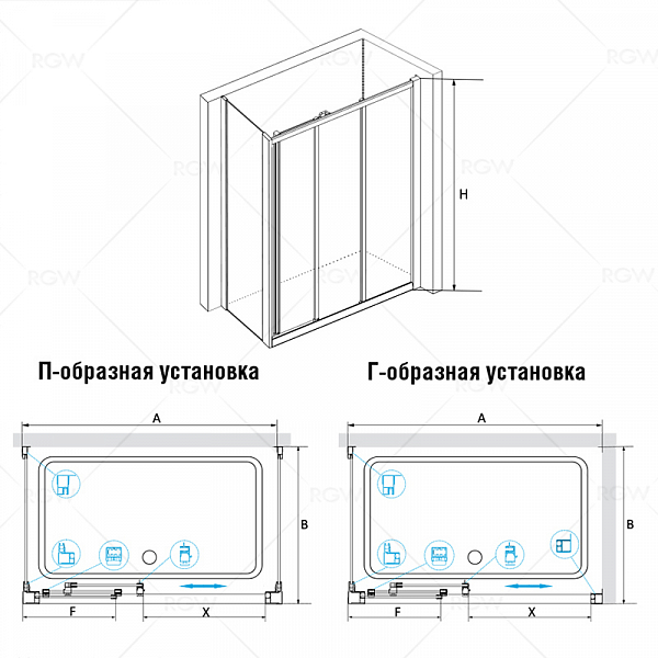 Душевой уголок RGW Classic CL-40 (CL-11 + Z-050-1) 100x90 , изображение 2