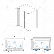 Душевой уголок RGW Passage PA-41 (PA-11 + Z-050-2) 130х90 , изображение 2