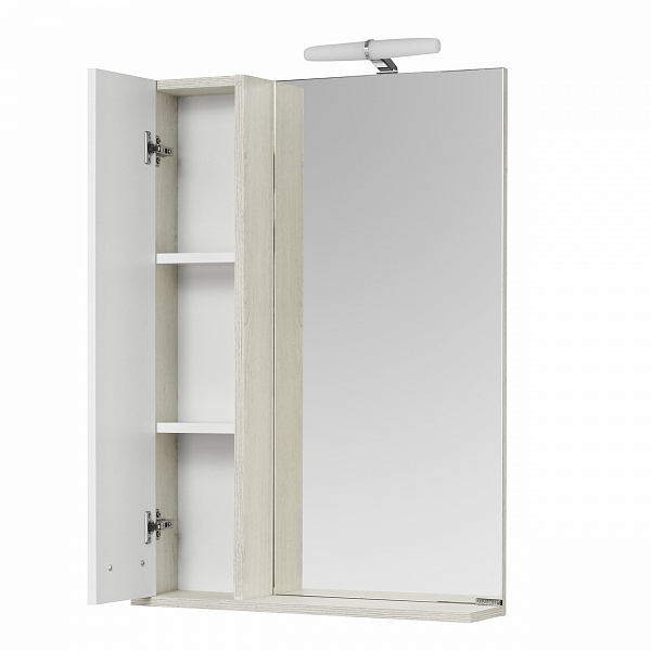 Зеркало-шкаф Aquaton Бекка PRO 60 белый, дуб сомерсет , изображение 2