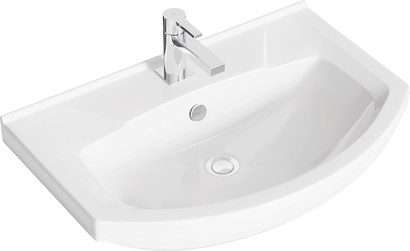 Тумба с раковиной Aqwella Rodos 65 белая, напольная , изображение 3