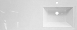 Тумба с раковиной Эстет Dallas Luxe 140 R белая подвесная 1 длинный ящик , изображение 7