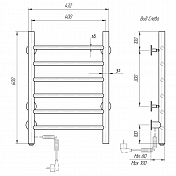 Полотенцесушитель электрический Domoterm Аврора 40x60 L , изображение 4