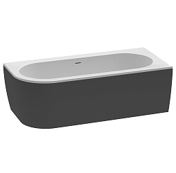 Фото Акриловая ванна Cezares Slim CORNER-180-80-60-R-NERO-SET 180х80