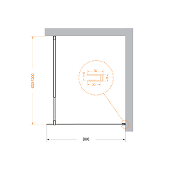 Фото Душевая перегородка BelBagno Kraft L-1-80-C-Cr