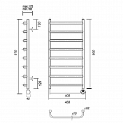 Полотенцесушитель электрический Domoterm Стефано П8 40х80 R хром , изображение 4