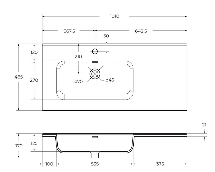 Мебельная раковина BelBagno BB1000ETL-L 100 см , изображение 5