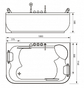 Акриловая ванна Gemy G9085 K R 180х116 , изображение 4