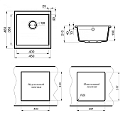 Мойка кухонная Point Бату 45 PN3008B черная , изображение 3