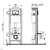 Изображение Система инсталляции для унитазов KK-POL Economic SET/M400/114/K черная кнопка Система инсталляции для унитазов KK-POL Economic SET/M400/114/K черная кнопка , изображение 3