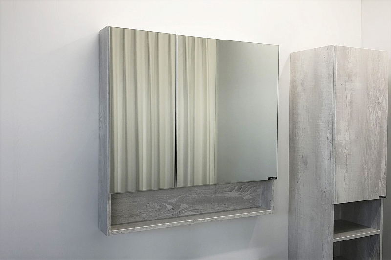 Зеркало-шкаф Comforty Никосия 80 дуб белый , изображение 2