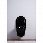 Унитаз подвесной Esbano Azalea черный безободковый , изображение 2