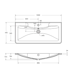 Фото Мебельная раковина BelBagno 100 BB1000/455-LV-ART-ALR-NERO