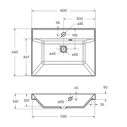 Фото Мебельная раковина BelBagno BB600/450-LV-ART-AST-NERO 60 см