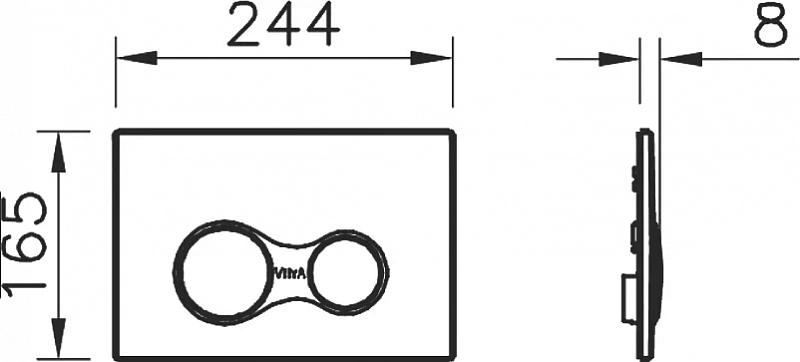 Кнопка смыва Vitra Sirius 740-0486 хром матовый , изображение 2