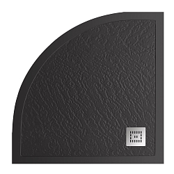 Фото Поддон для душа BelBagno Uno TRAY-MR-UNO-R-90-550-35-NERO-CR 90x90