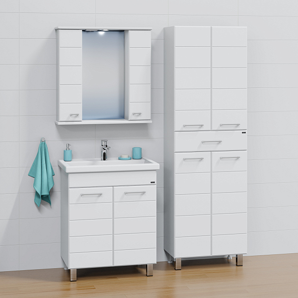 Зеркало-шкаф СаНта Омега 75 с подсветкой , изображение 3