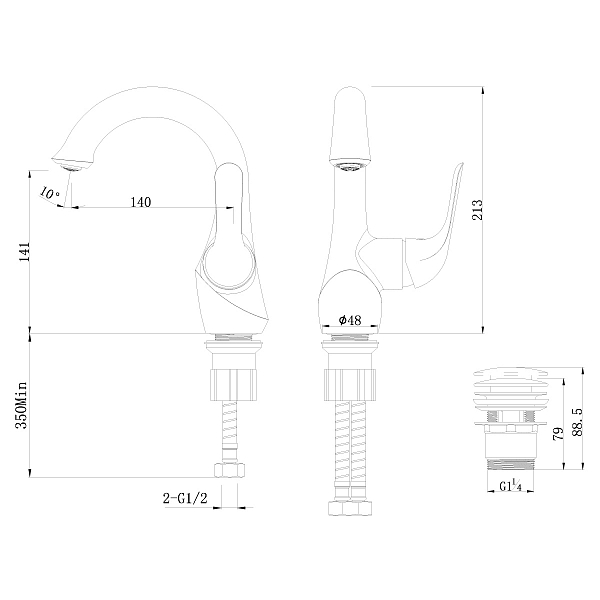 Смеситель Lemark Swan LM5406BG для раковины , изображение 10