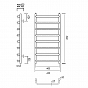 Полотенцесушитель водяной Domoterm Стефано П8 40x80 хром , изображение 4