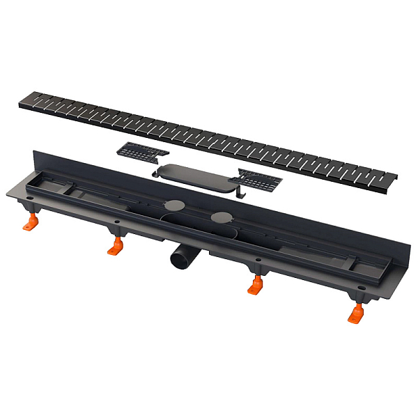 Душевой лоток Azario D50 Medium AZ-CH 750/50 MC с черной решеткой 75 см , изображение 2