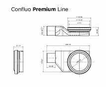 Душевой лоток Pestan Confluo Premium Gold Line 650 с решеткой , изображение 9