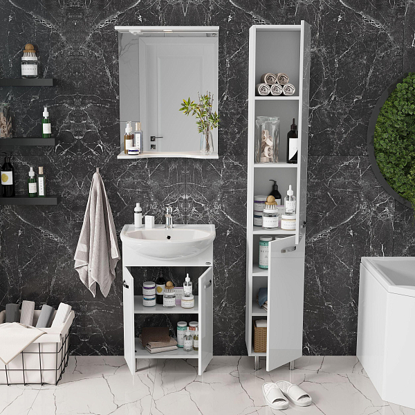 Тумба под раковину Onika Коралл 55 напольная, белая , изображение 7