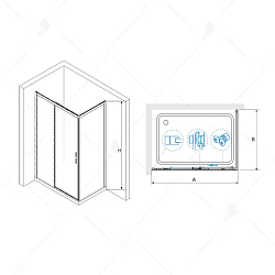 Фото Душевой уголок RGW Leipzig LE-41B (LE-12B + Z-050-2B) 120х80