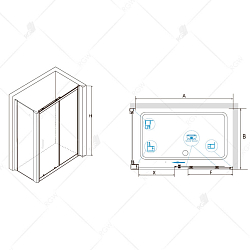 Фото Душевой уголок RGW Classic CL-48B (CL-14B + Z-050-1B) 120х90