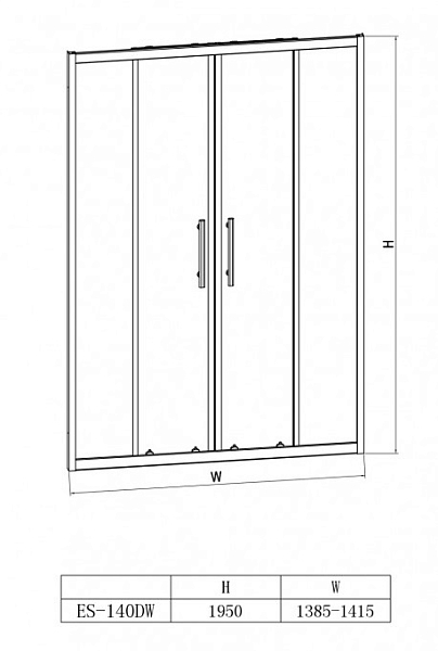 Душевая дверь Esbano ES-140DW 140 , изображение 2
