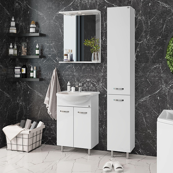 Тумба под раковину Onika Коралл 55 напольная, белая , изображение 5