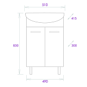 Тумба под раковину Onika Коралл 50 напольная, белая , изображение 8