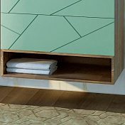 Полка Бриклаер Кристалл 80 под тумбу, дуб гранж песочный