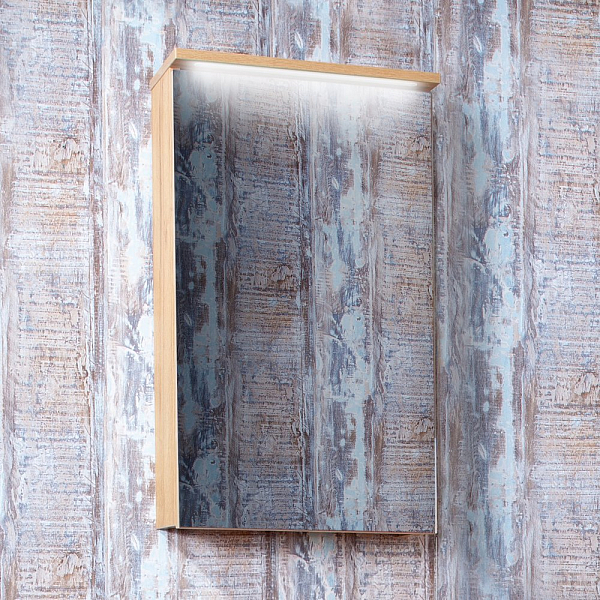 Зеркало-шкаф Бриклаер Форест 40 R дуб золотой, с подсветкой , изображение 1