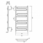 Полотенцесушитель водяной Domoterm Офелия П12 50x100 , изображение 4