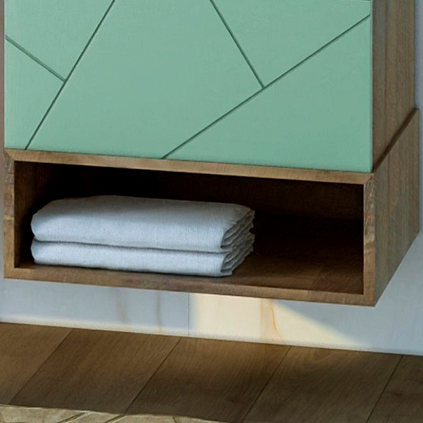 Полка Бриклаер Кристалл 60 под тумбу, дуб гранж песочный , изображение 1