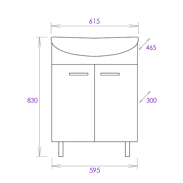Тумба под раковину Onika Коралл 60 напольная, белая , изображение 6