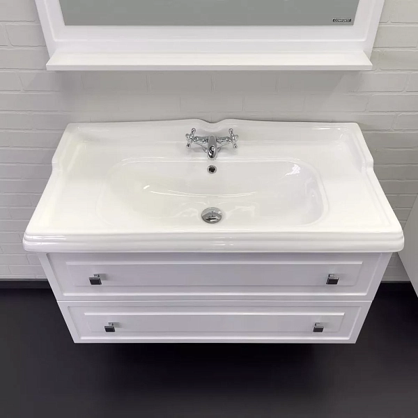 Тумба с раковиной Comforty Феррара 100 белый глянец , изображение 7